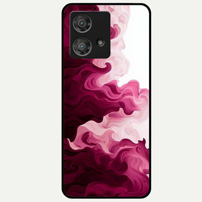 Crimson Wave Flow Glass Case For Moto Edge 40 Neo back cover – full design glossy printed glass finish