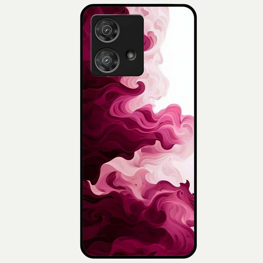 Crimson Wave Flow Glass Case For Moto Edge 40 Neo back cover – full design glossy printed glass finish