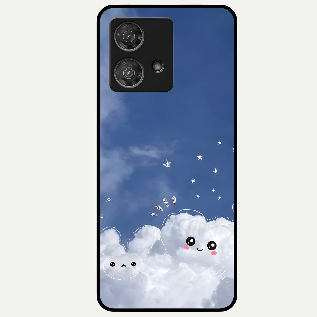  Cute Blossom Cloud Glass Case For Moto Edge 40 Neo back cover – full design glossy printed glass finish