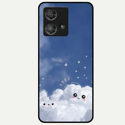  Cute Blossom Cloud Glass Case For Moto Edge 40 Neo back cover – full design glossy printed glass finish