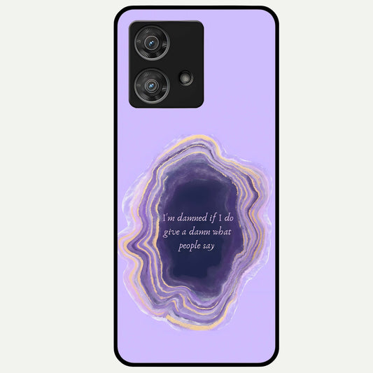  Damned People Quote Glass Case For Moto Edge 40 Neo back cover – full design glossy printed glass finish