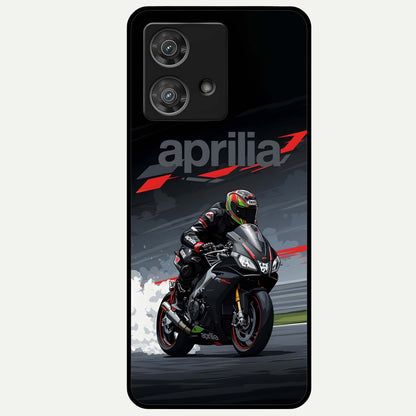  Dark Aprilla Glass Case For Moto Edge 40 Neo back cover – full design glossy printed glass finish