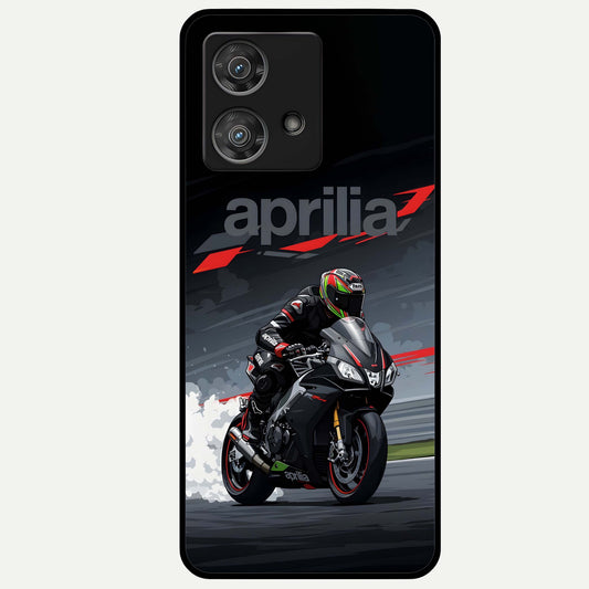 Dark Aprilla Glass Case For Moto Edge 40 Neo back cover – full design glossy printed glass finish