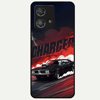  Dark Charger Fury Glass Case For Moto Edge 40 Neo back cover – full design glossy printed glass finish