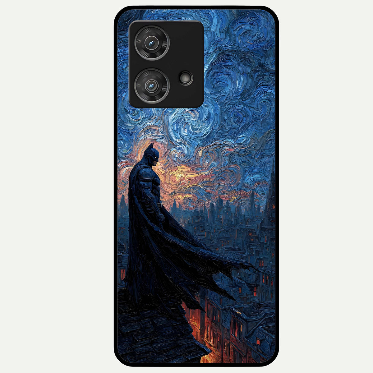  Dark Knight Dusk Glass Case For Moto Edge 40 Neo back cover – full design glossy printed glass finish