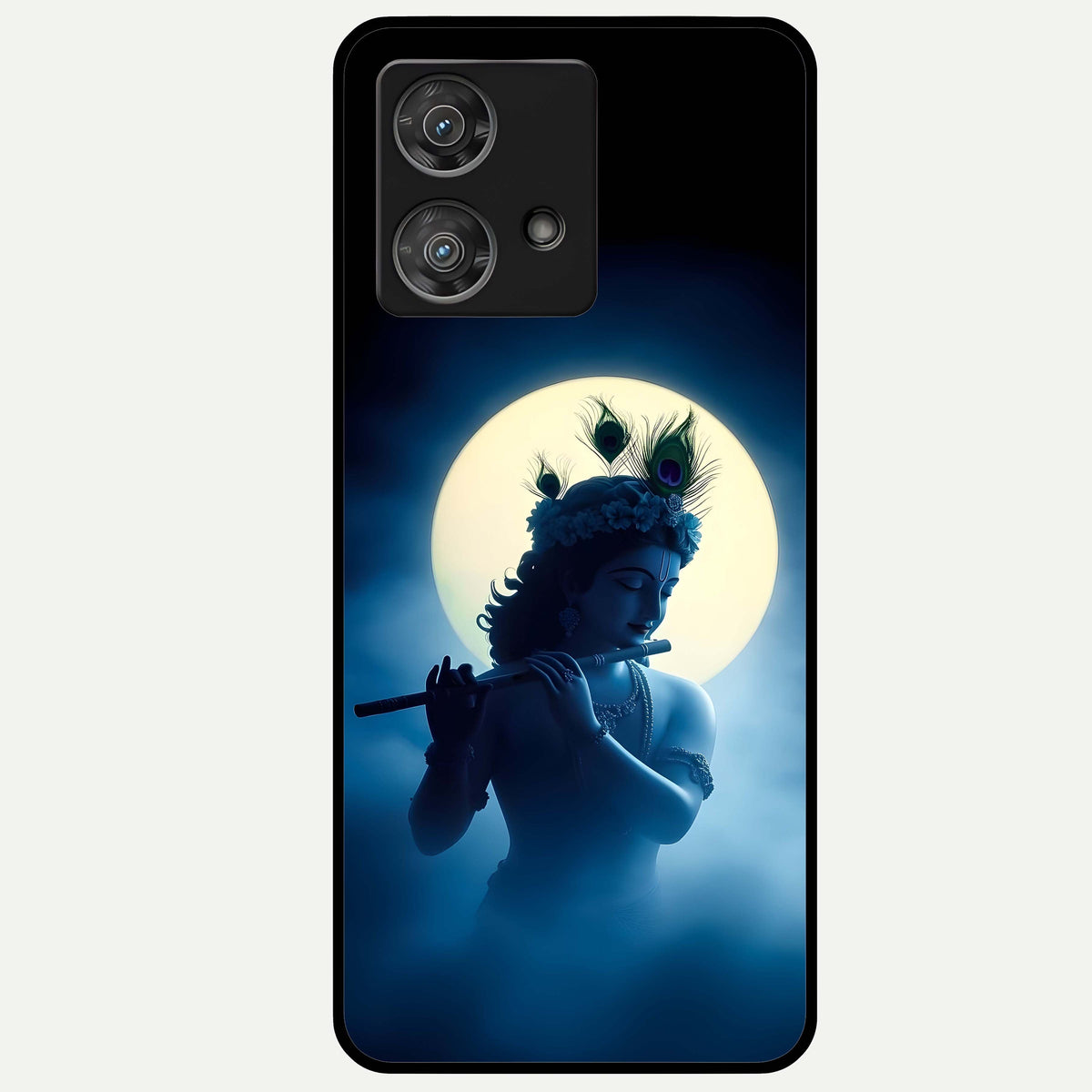  Divine Moon Flute Glass Case For Moto Edge 40 Neo back cover – full design glossy printed glass finish