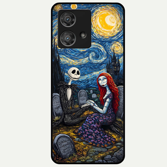  Eternal Night Love Glass Case For Moto Edge 40 Neo back cover – full design glossy printed glass finish