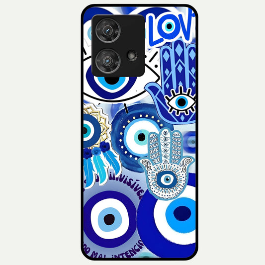  Evil Eyes Dream Glass Case For Moto Edge 40 Neo back cover – full design glossy printed glass finish