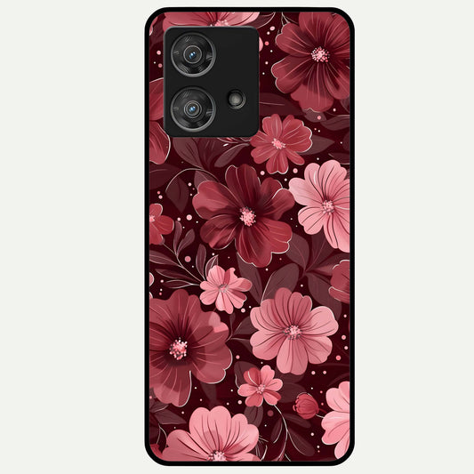  Flower Blush Bloom Glass Case For Moto Edge 40 Neo back cover – full design glossy printed glass finish