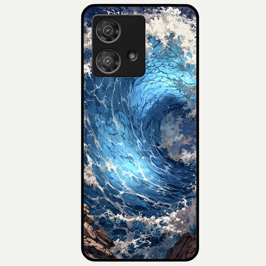  Giant Ocean Wave Glass Case For Moto Edge 40 Neo back cover – full design glossy printed glass finish