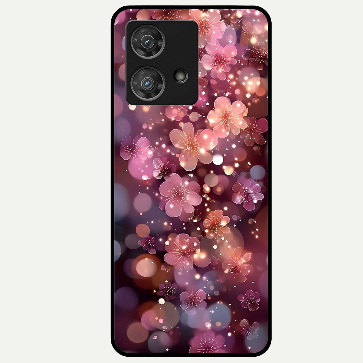  Glowing Petal Bliss Glass Case For Moto Edge 40 Neo back cover – full design glossy printed glass finish