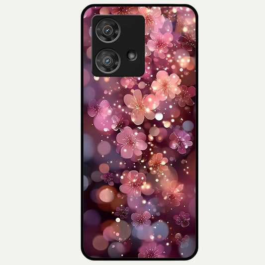  Glowing Petal Bliss Glass Case For Moto Edge 40 Neo back cover – full design glossy printed glass finish