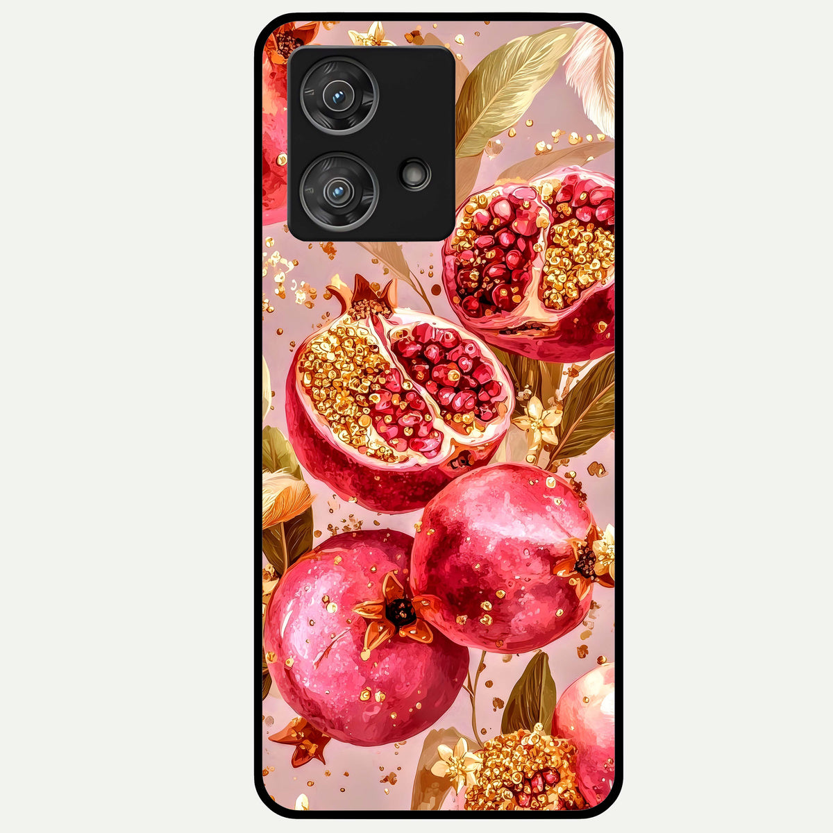  Golden Bloom Glow Glass Case For Moto Edge 40 Neo back cover – full design glossy printed glass finish