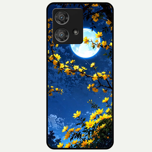  Golden Night Glow Glass Case For Moto Edge 40 Neo back cover – full design glossy printed glass finish