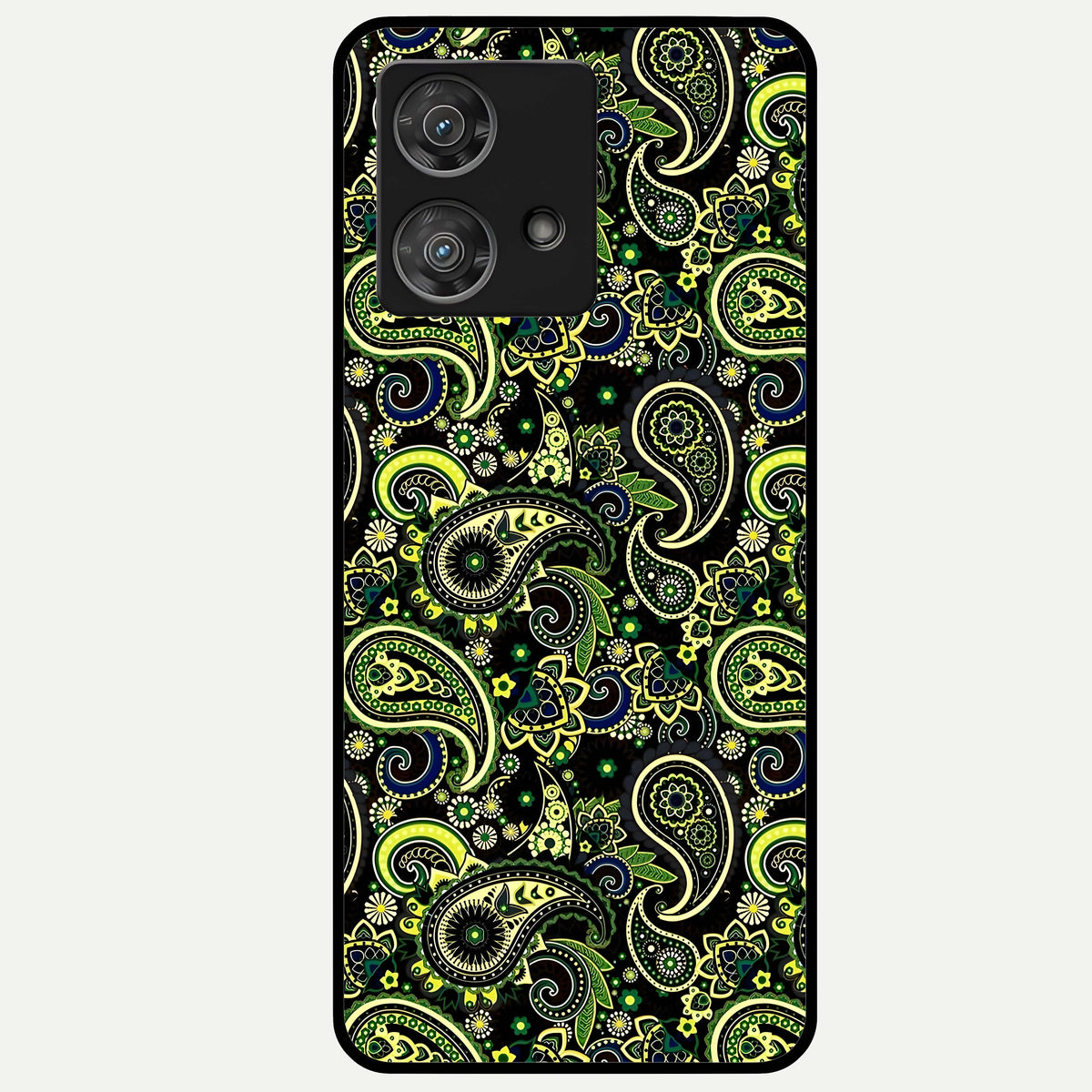 Green Lemon Glass Case For Moto Edge 40 Neo back cover – full design glossy printed glass finish
