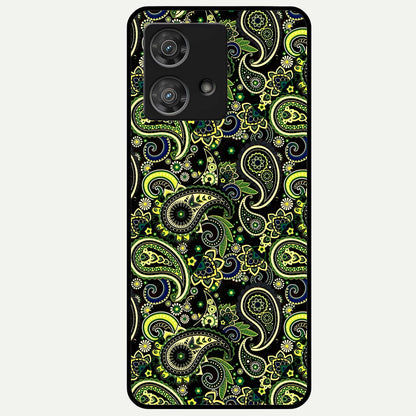  Green Lemon Glass Case For Moto Edge 40 Neo back cover – full design glossy printed glass finish