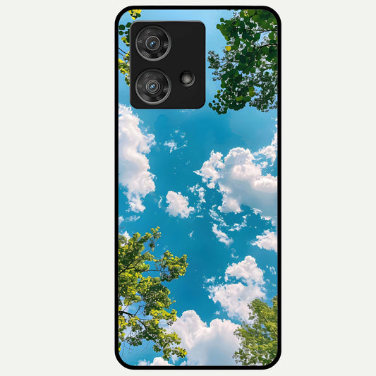  Green Moon Energy Glass Case For Moto Edge 40 Neo back cover – full design glossy printed glass finish