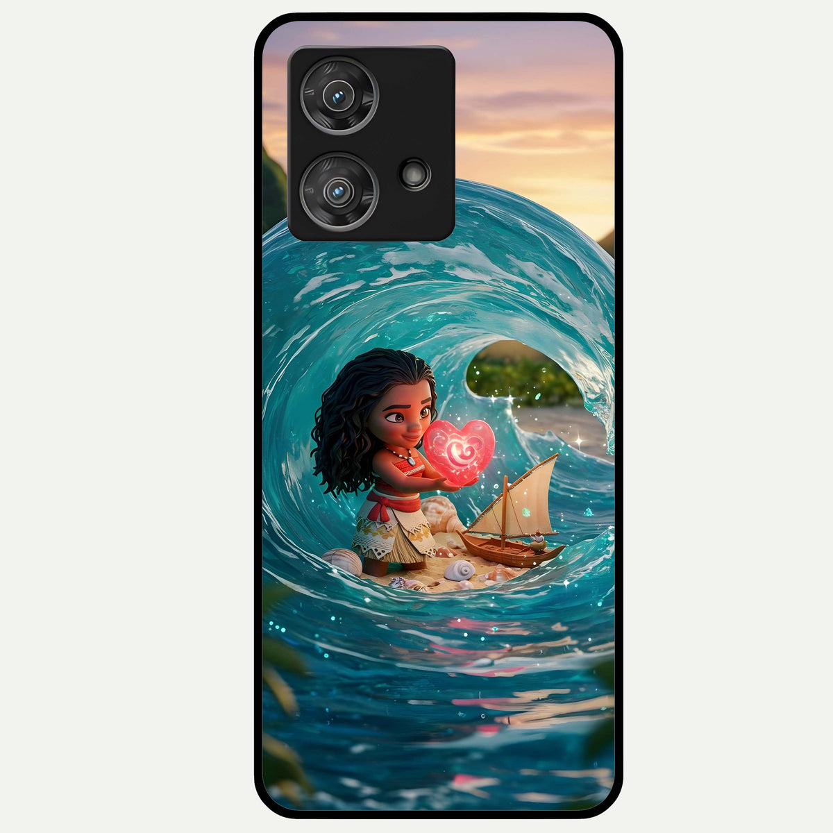  Heart of Ocean Glass Case For Moto Edge 40 Neo back cover – full design glossy printed glass finish