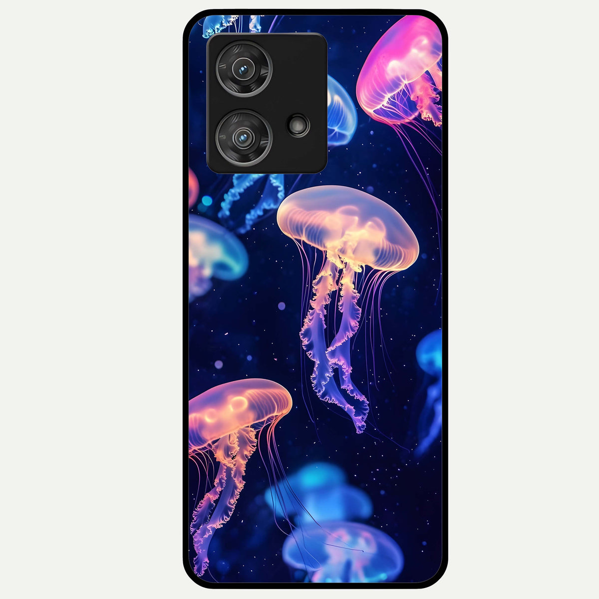  Jellyfish Pattern Glass Case For Moto Edge 40 Neo back cover – full design glossy printed glass finish