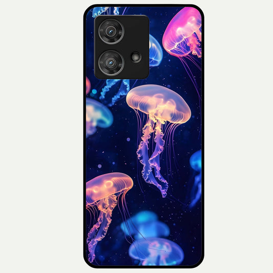  Jellyfish Pattern Glass Case For Moto Edge 40 Neo back cover – full design glossy printed glass finish