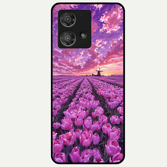  Lavender Dream Skies Glass Case For Moto Edge 40 Neo back cover – full design glossy printed glass finish