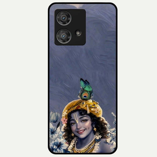  Lord Krishna Glass Case For Moto Edge 40 Neo back cover – full design glossy printed glass finish
