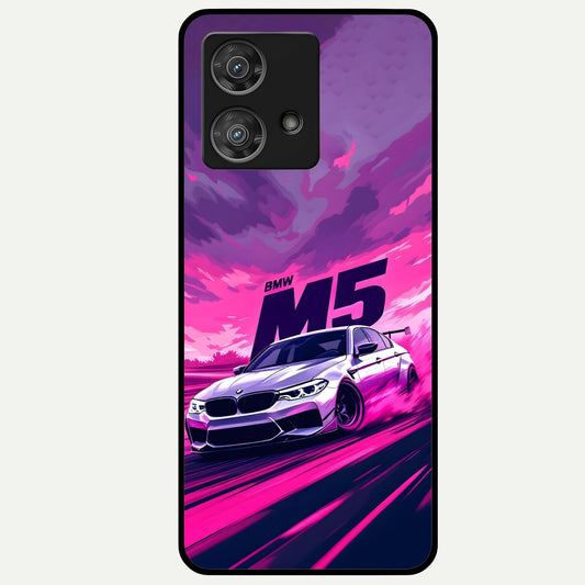  MS Neon Car Glass Case For Moto Edge 40 Neo back cover – full design glossy printed glass finish