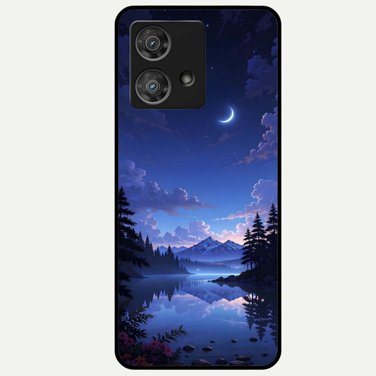  Midnight Lake Peace Glass Case For Moto Edge 40 Neo back cover – full design glossy printed glass finish