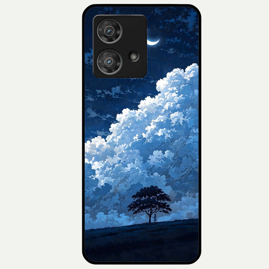  Midnight Sky Serenity Glass Case For Moto Edge 40 Neo back cover – full design glossy printed glass finish
