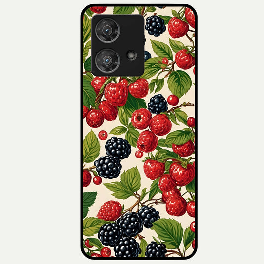  Mixed Berry Collage Glass Case For Moto Edge 40 Neo back cover – full design glossy printed glass finish