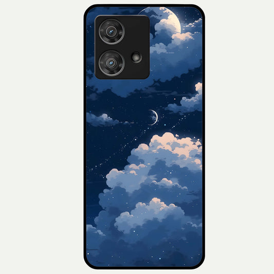  Moon Dream Haze Glass Case For Moto Edge 40 Neo back cover – full design glossy printed glass finish