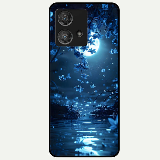  Moonlight Petal Dream Glass Case For Moto Edge 40 Neo back cover – full design glossy printed glass finish
