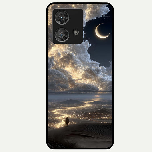 Moonlight Spark Path Glass Case For Moto Edge 40 Neo back cover – full design glossy printed glass finish