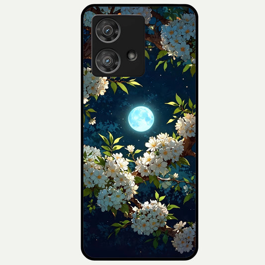 Moonlit Blossom Dream Glass Case For Moto Edge 40 Neo back cover – full design glossy printed glass finish