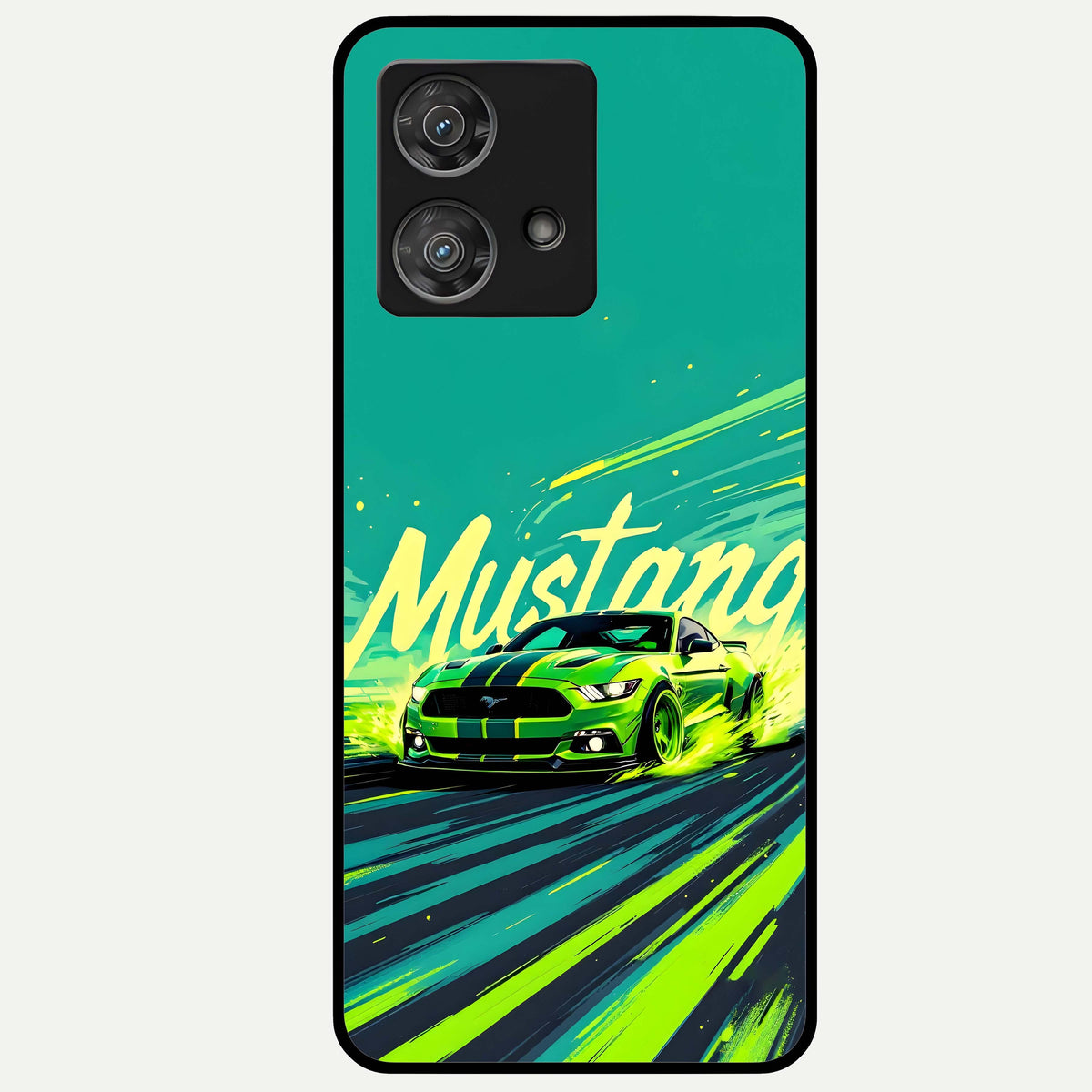  Mustang Bang Glass Case For Moto Edge 40 Neo back cover – full design glossy printed glass finish