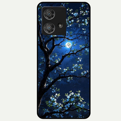  Mystic Floral Night Glass Case For Moto Edge 40 Neo back cover – full design glossy printed glass finish
