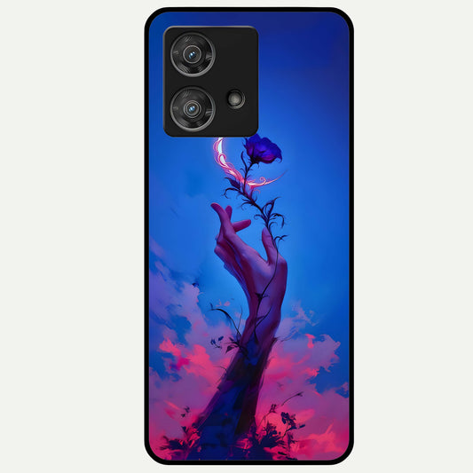  Mystic Hand Glass Case For Moto Edge 40 Neo back cover – full design glossy printed glass finish