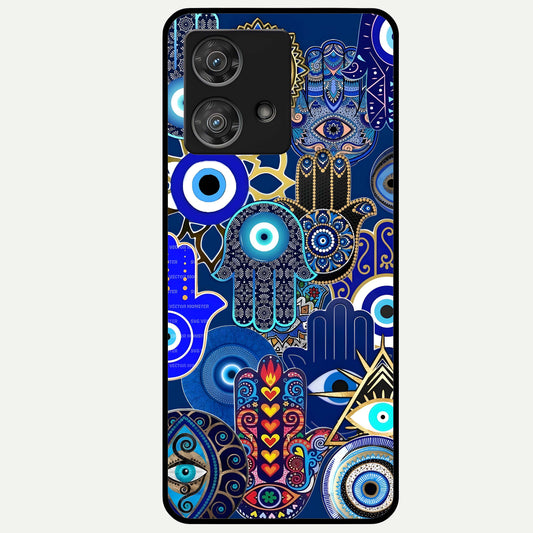  Mystic Palm Guard Glass Case For Moto Edge 40 Neo back cover – full design glossy printed glass finish