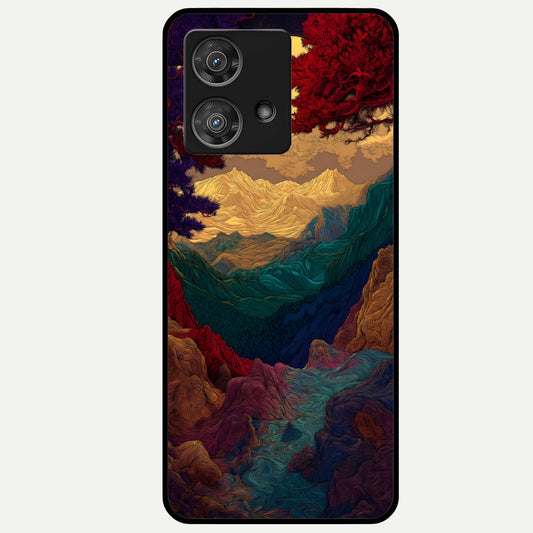  Mystic Valley Light Glass Case For Moto Edge 40 Neo back cover – full design glossy printed glass finish