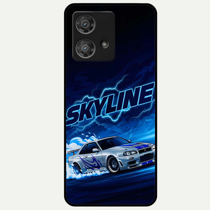  Neon Drift Beast Glass Case For Moto Edge 40 Neo back cover – full design glossy printed glass finish