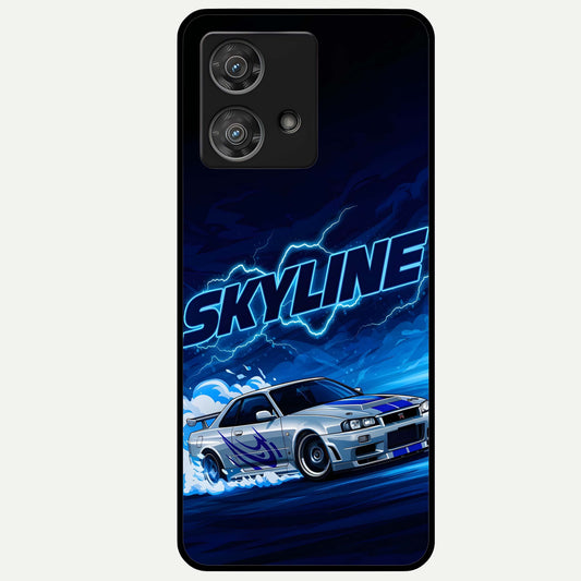  Neon Drift Beast Glass Case For Moto Edge 40 Neo back cover – full design glossy printed glass finish