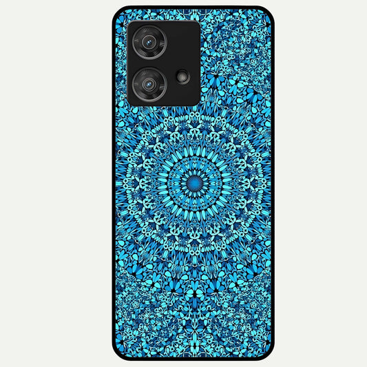  Ocean Bloom Mandala Glass Case For Moto Edge 40 Neo back cover – full design glossy printed glass finish