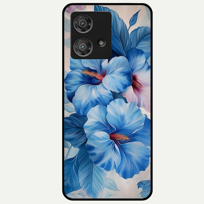  Ocean Hibiscus Grace Glass Case For Moto Edge 40 Neo back cover – full design glossy printed glass finish