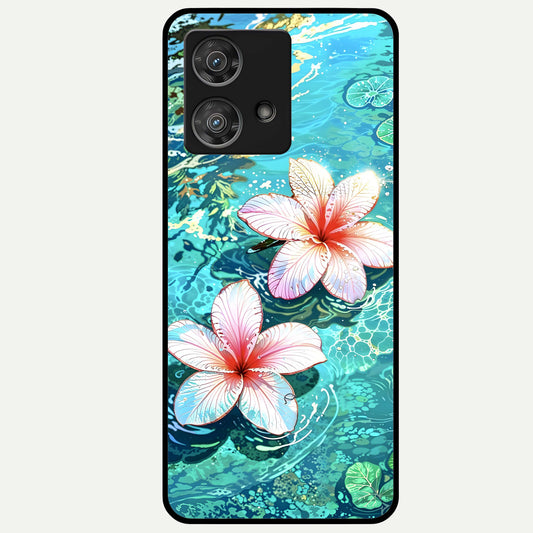  Pink Daisy Bliss Glass Case For Moto Edge 40 Neo back cover – full design glossy printed glass finish
