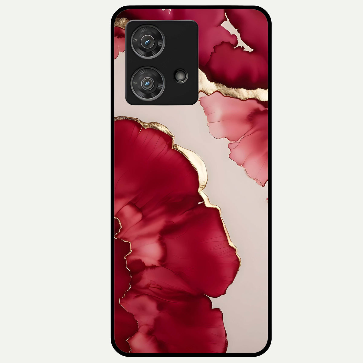  Pink Shells Outline Glass Case For Moto Edge 40 Neo back cover – full design glossy printed glass finish
