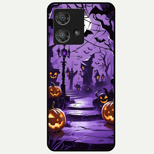  Pumpkin Patch Halloween Glass Case For Moto Edge 40 Neo back cover – full design glossy printed glass finish