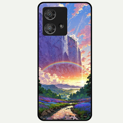  Rainbow Valley Dream Glass Case For Moto Edge 40 Neo back cover – full design glossy printed glass finish