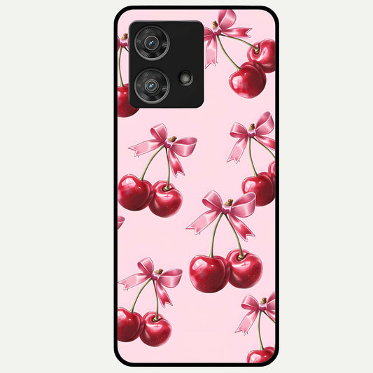  Red Bloom Skies Glass Case For Moto Edge 40 Neo back cover – full design glossy printed glass finish