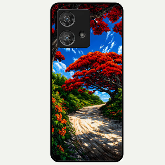  Red Eyes Pattern Glass Case For Moto Edge 40 Neo back cover – full design glossy printed glass finish