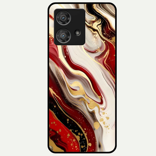  Red Trees Pathway Glass Case For Moto Edge 40 Neo back cover – full design glossy printed glass finish
